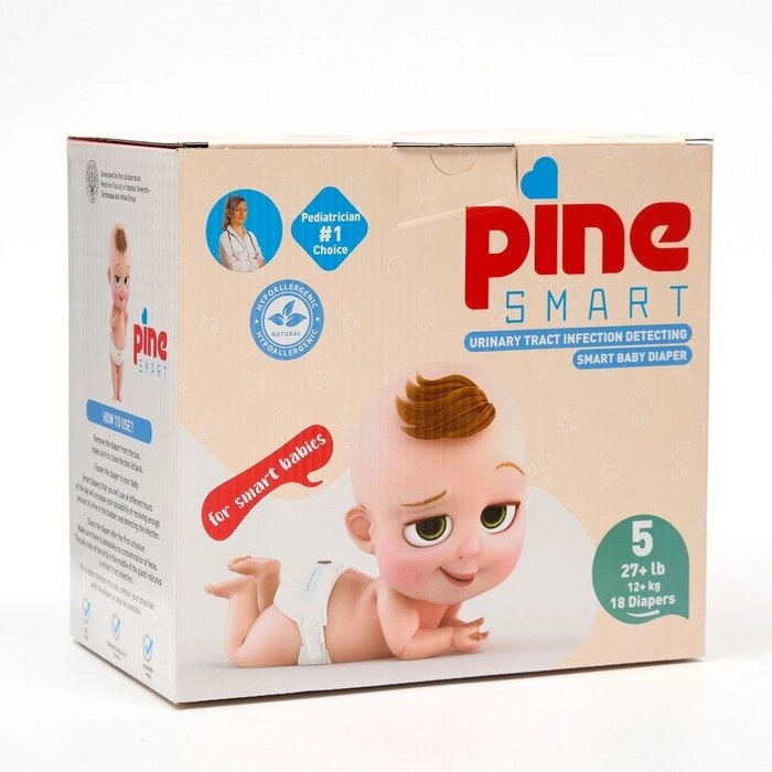 Подгузники детские Pine Smart 5 Junior (11 - 25 kg), 18 шт от компании Интернет-гипермаркет «MOLL» - фото 1