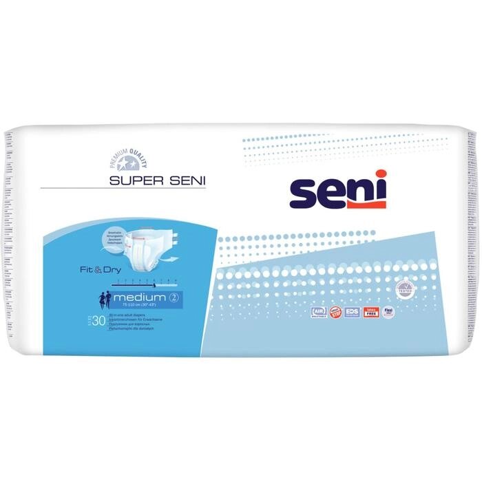 Подгузники для взрослых Seni Super Medium №2, 30 шт от компании Интернет-гипермаркет «MOLL» - фото 1