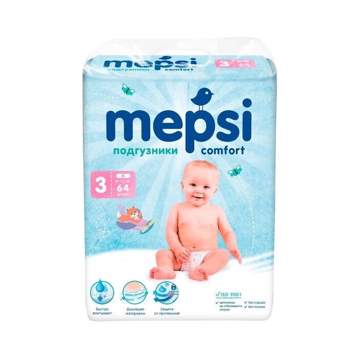 Подгузники Mepsi M (6-11кг), 64шт от компании Интернет-гипермаркет «MOLL» - фото 1