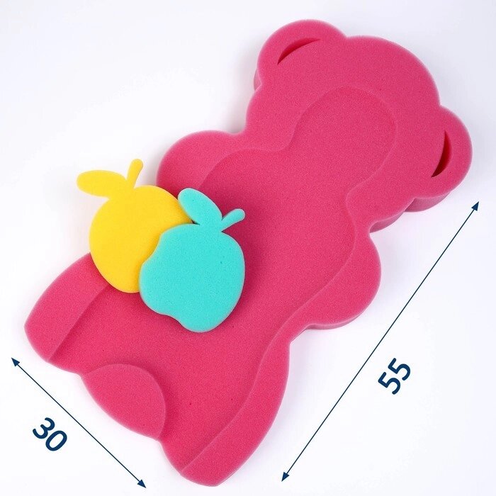 Подкладка для купания макси "Мишка", цвет красный/розовый от компании Интернет-гипермаркет «MOLL» - фото 1