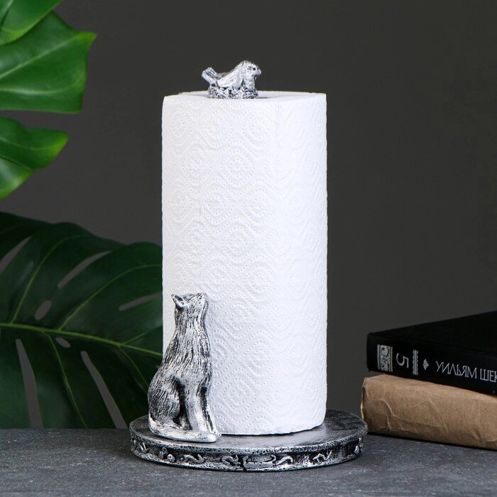 Подставка для бумажного полотенца "Кошка с птичкой" 33х16х16см от компании Интернет-гипермаркет «MOLL» - фото 1
