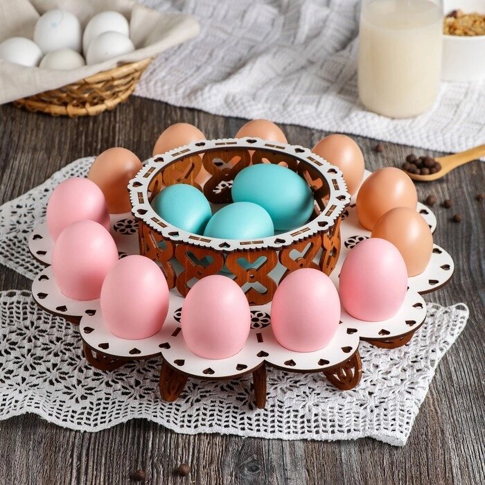 Подставка для кулича и яиц пасхальная, 12 ячеек, 292910 см от компании Интернет-гипермаркет «MOLL» - фото 1