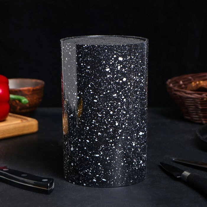 Подставка для ножей "Зефир", 1118 см, с наполнителем, цвет чёрный от компании Интернет-гипермаркет «MOLL» - фото 1