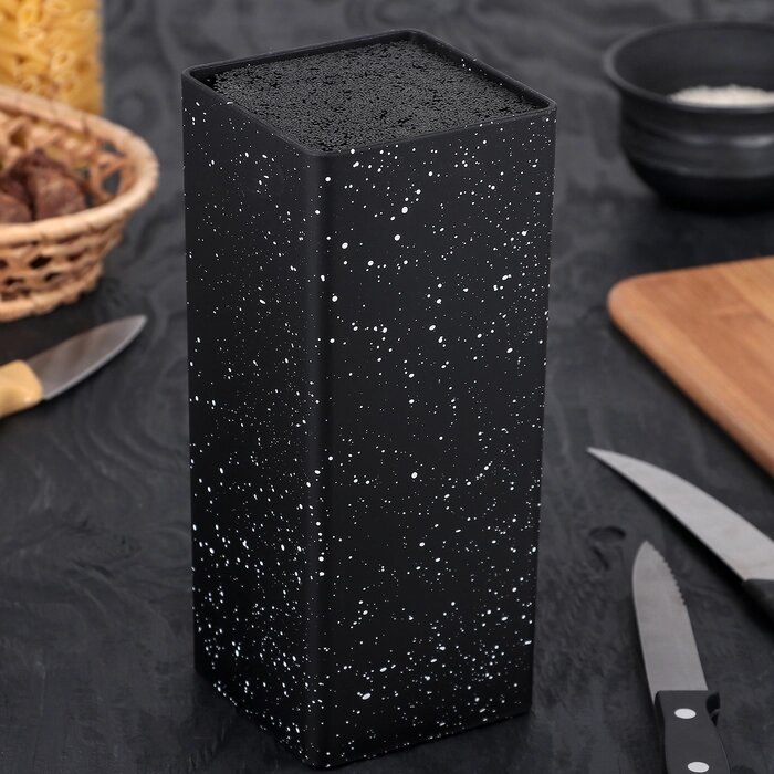 Подставка для ножей "Зефир", 2210 см, с наполнителем, цвет чёрный от компании Интернет-гипермаркет «MOLL» - фото 1