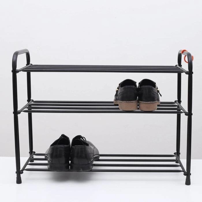 Подставка для обуви, 3 яруса, 653048 см, цвет чёрный от компании Интернет-гипермаркет «MOLL» - фото 1