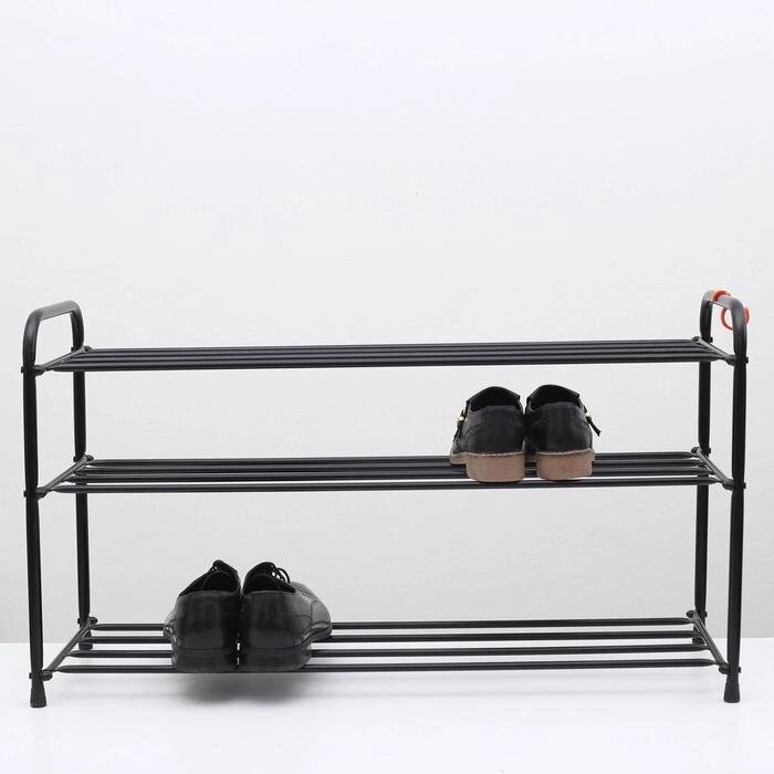Подставка для обуви, 3 яруса, 873048 см, цвет чёрный от компании Интернет-гипермаркет «MOLL» - фото 1
