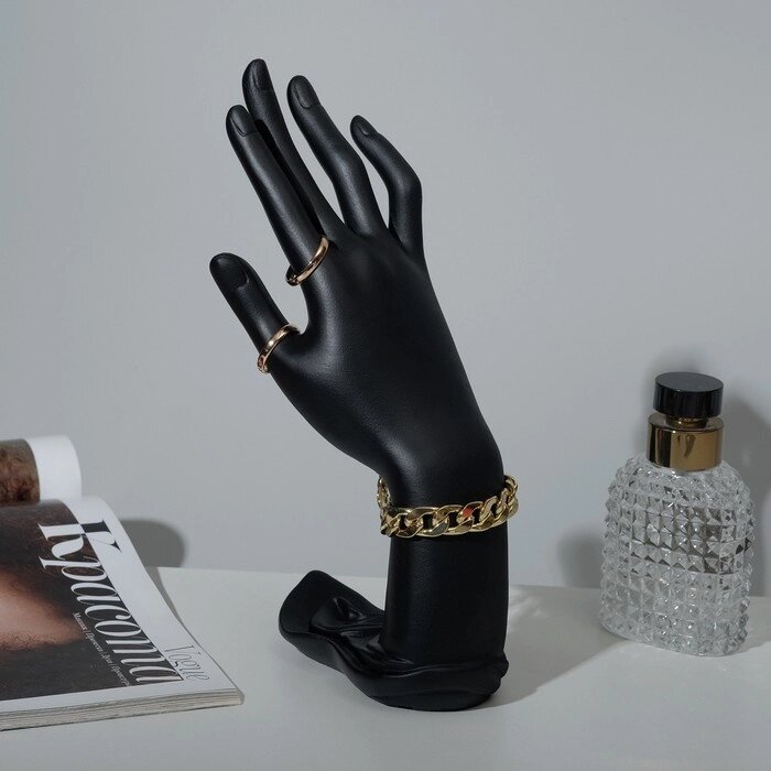 Подставка для украшений "Рука" 7*12*22, цвет чёрный от компании Интернет-гипермаркет «MOLL» - фото 1