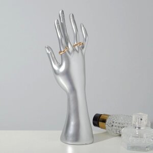 Подставка для украшений "Рука" 7,5*6*24, цвет серебро