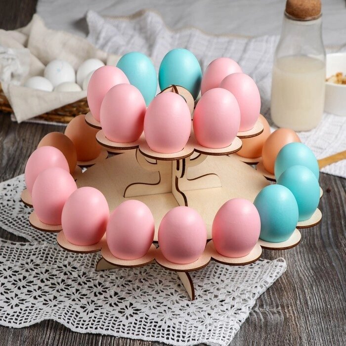 Подставка для яиц пасхальная, 2-х ярусная, 24 ячейки, 303020 см от компании Интернет-гипермаркет «MOLL» - фото 1