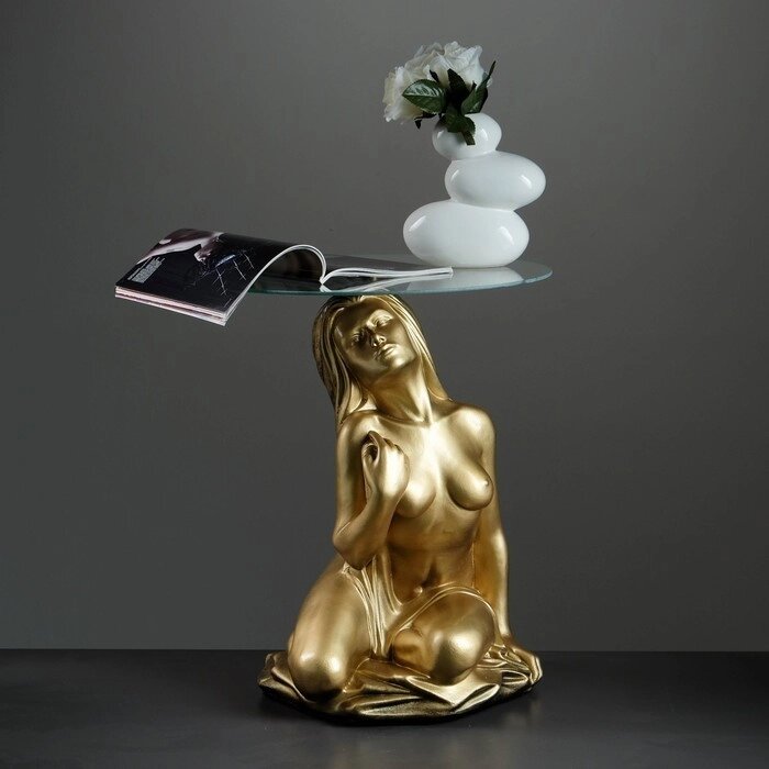 Подставка - стол "Анжелика" бронза 57см ПОЛИСТОУН от компании Интернет-гипермаркет «MOLL» - фото 1
