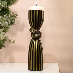 Подсвечник для одной свечи "Узел", цвет черно-золотой 39 х 10,5 х 10,5 см
