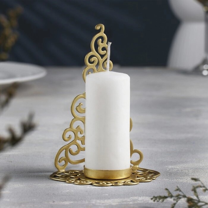 Подсвечник "Елка гламурная" металл на одну свечу, 9,9х13,4 см, золотой от компании Интернет-гипермаркет «MOLL» - фото 1