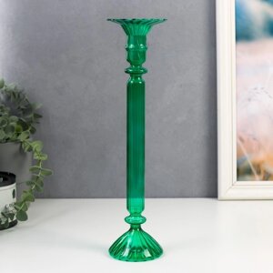 Подсвечник стекло на 1 свечу "Аверон" прозрачный зелёный 30х7,5х7,5 см