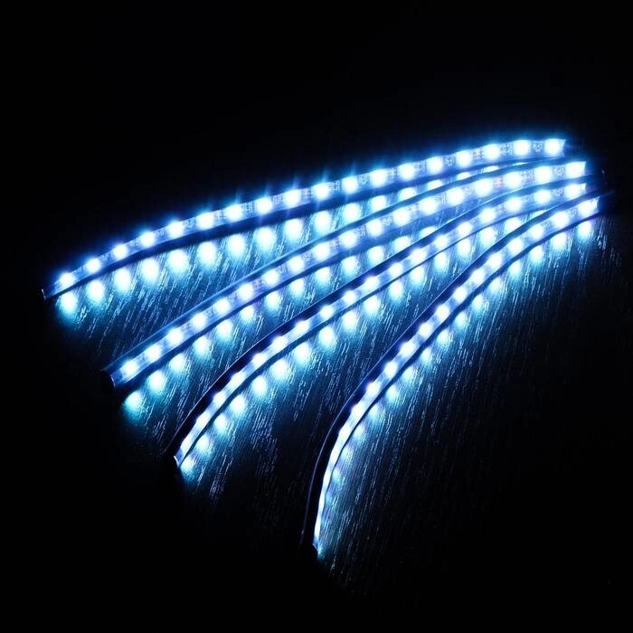 Подсветка салона 18 LED-5050, 32 см, пульт, светомузыка, мультисвет RGB, 4 шт от компании Интернет-гипермаркет «MOLL» - фото 1