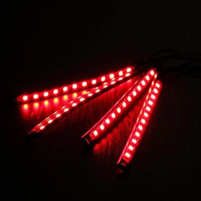 Подсветка салона 9 LED-5050, 14 см, пульт, светомузыка, мультисвет RGB, 4 шт от компании Интернет-гипермаркет «MOLL» - фото 1