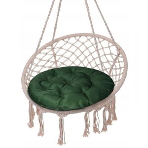 Подушка круглая на кресло непромокаемая D60 см, цвет т-зеленый, файберфлекс, грета 20%пэ 8