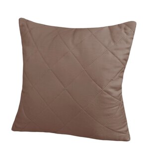 Подушка стеганая "Ромбы", размер 40x40 см, цвет коричневый