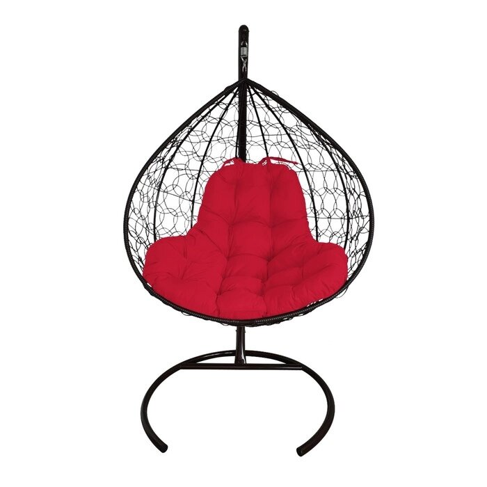 Подвесное кресло для двоих черное с красной подушкой от компании Интернет-гипермаркет «MOLL» - фото 1
