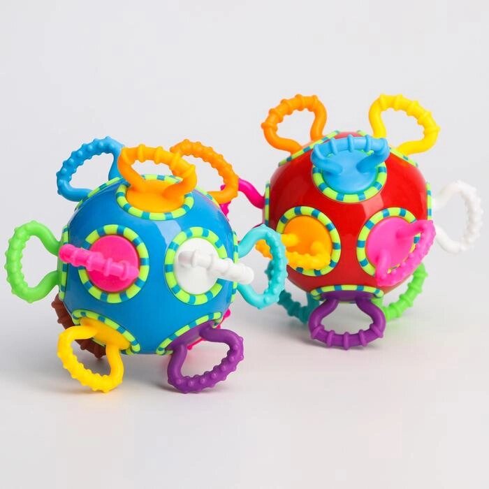 Погремушка "Шар с трещотками", с петельками, цвет МИКС от компании Интернет-гипермаркет «MOLL» - фото 1
