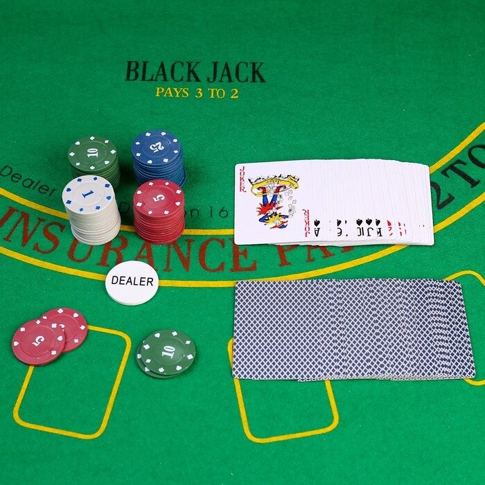 Покер, набор для игры (карты 54 шт, фишки 60 шт с номин.) микс от компании Интернет-гипермаркет «MOLL» - фото 1