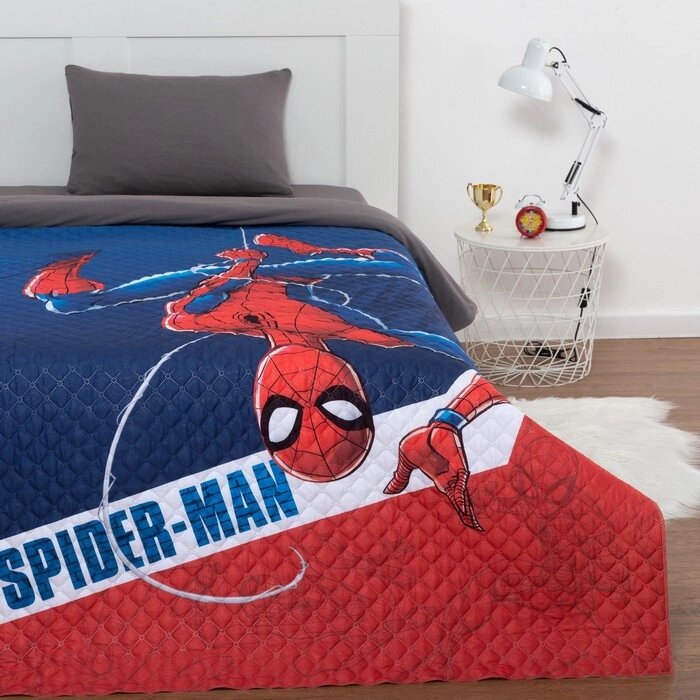 Покрывало "Человек паук" 1,5 сп, 145х210 см, микрофибра от компании Интернет-гипермаркет «MOLL» - фото 1