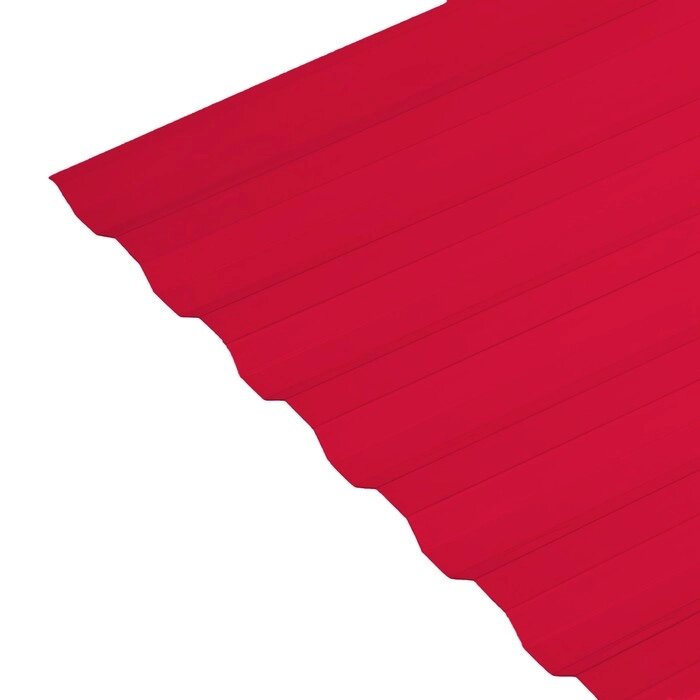 Поликарбонат монолитный, кровельный, трапеция 0,8 мм, 1,05х2м, гранат (красный) от компании Интернет-гипермаркет «MOLL» - фото 1