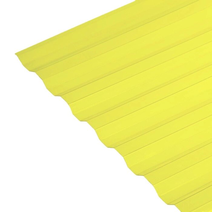 Поликарбонат монолитный, кровельный, трапеция 0,8 мм, 1,05х2м, желтый от компании Интернет-гипермаркет «MOLL» - фото 1