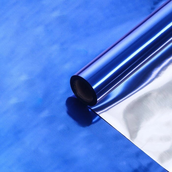 Полисилк односторонний синий + серебро, 1 х 20 м от компании Интернет-гипермаркет «MOLL» - фото 1