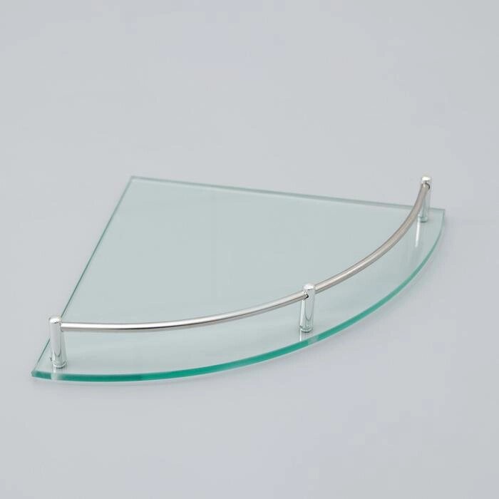 Полка угловая для ванной комнаты, 24244 см, металл, стекло от компании Интернет-гипермаркет «MOLL» - фото 1