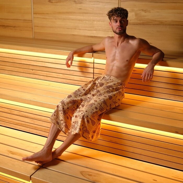 Полотенце для бани "Банька" мужской килт, 75х150 см хлопок, вафельное полотно от компании Интернет-гипермаркет «MOLL» - фото 1