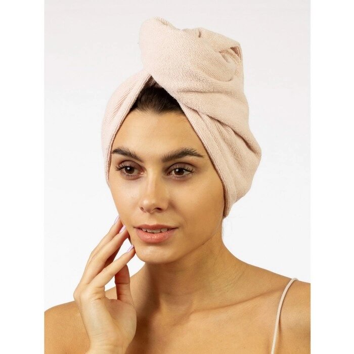Полотенце для сушки волос Beatrice, размер 26х58см, цвет кремовый от компании Интернет-гипермаркет «MOLL» - фото 1