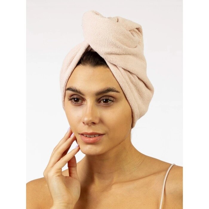 Полотенце для сушки волос Beatrice, размер 26х58см, цвет розовый от компании Интернет-гипермаркет «MOLL» - фото 1