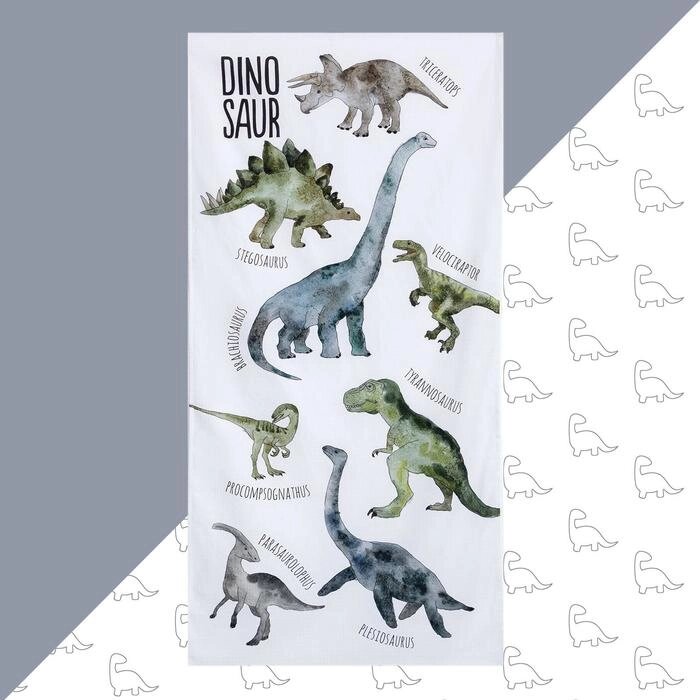 Полотенце "Этель" Dinosaur, 70х140 см, 100% хлопок 160гр/м2 от компании Интернет-гипермаркет «MOLL» - фото 1