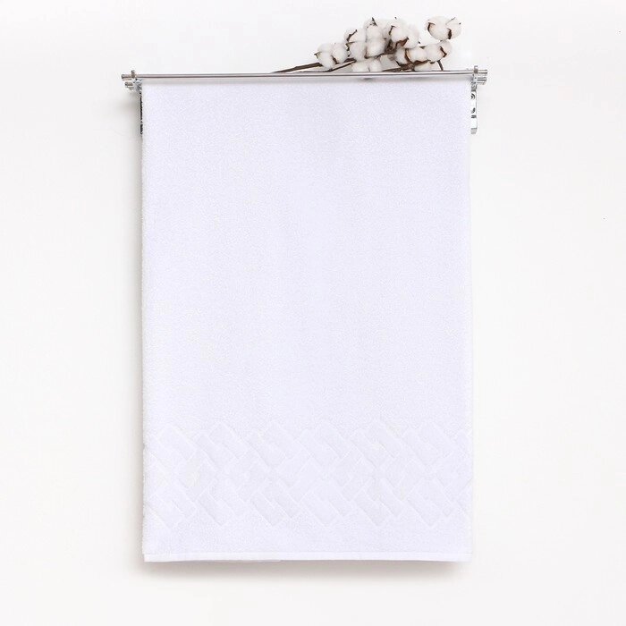 Полотенце махровое Baldric 100Х150см, цвет белый, 350г/м2, 100% хлопок от компании Интернет-гипермаркет «MOLL» - фото 1