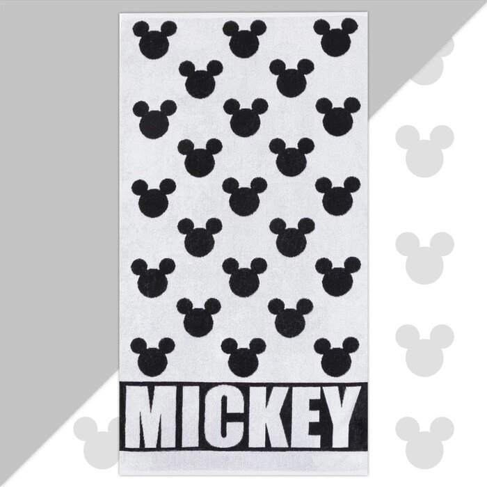 Полотенце махровое Mickey "Микки Маус", белый, 70х130 см, 100% хлопок, 420гр/м2 от компании Интернет-гипермаркет «MOLL» - фото 1