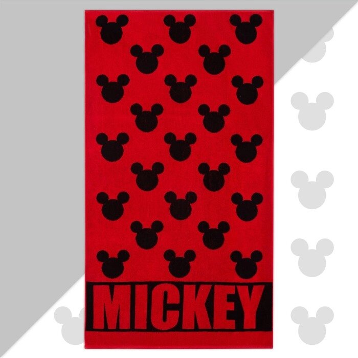 Полотенце махровое Mickey "Микки Маус", красный, 70х130 см, 100% хлопок, 420гр/м2 от компании Интернет-гипермаркет «MOLL» - фото 1