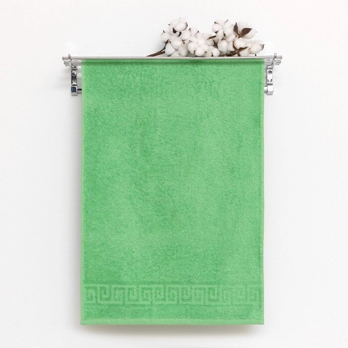 Полотенце махровое с бордюром 70х140 см, цвет классический зелёный хлопок 100%, 430г/м2 от компании Интернет-гипермаркет «MOLL» - фото 1