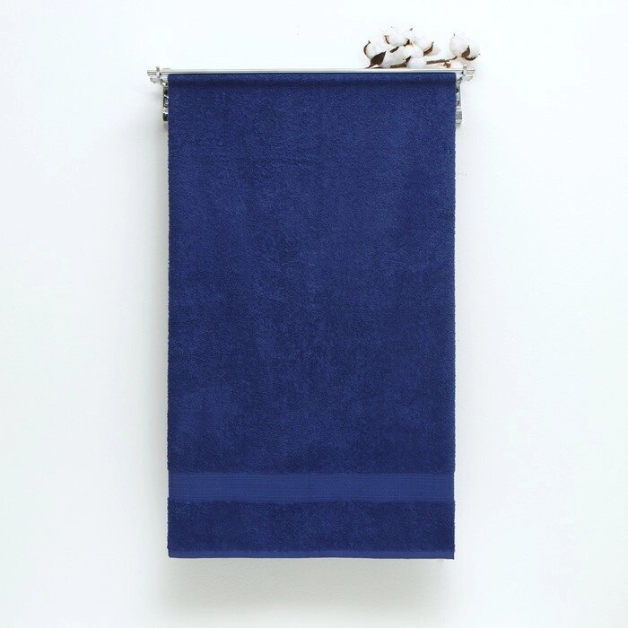 Полотенце махровое с бордюром 70х140 см, DARK BLUE, хлопок 100%, 440г/м2 от компании Интернет-гипермаркет «MOLL» - фото 1