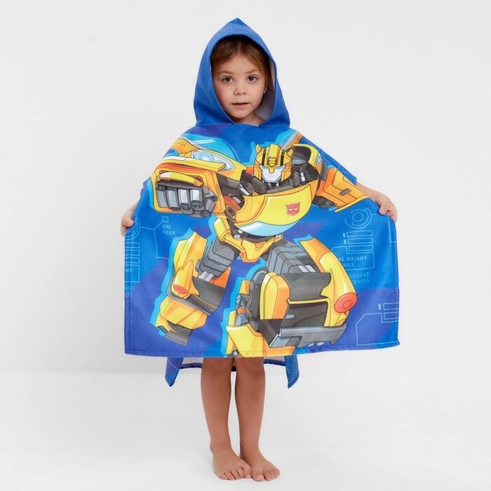 Полотенце-пончо детское махровое Bumblebee Transformers  60х120 см, 50% хл., 50% полиэстер от компании Интернет-гипермаркет «MOLL» - фото 1