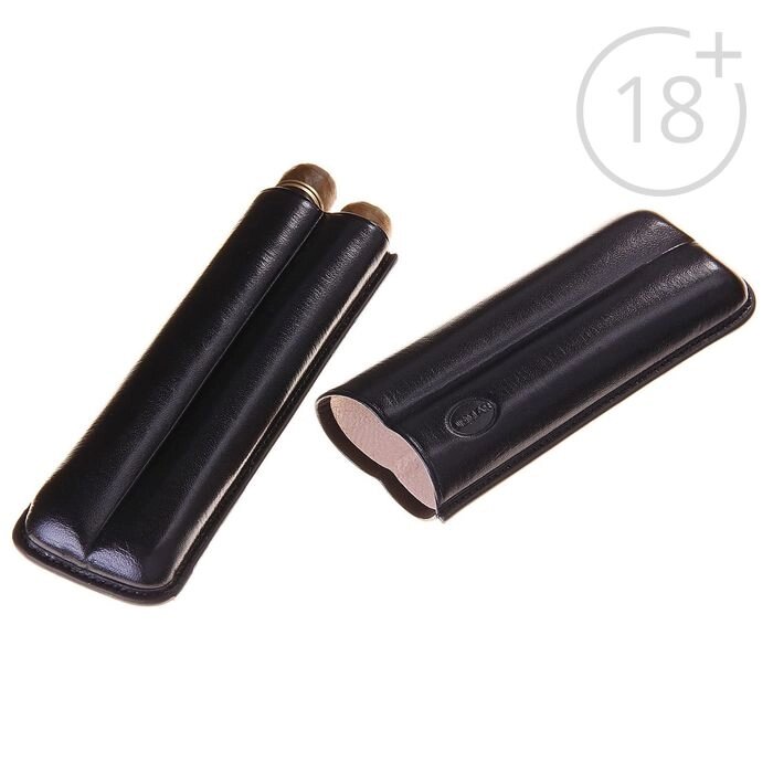 Портсигар черный для 2 сигар d 2,1 см от компании Интернет-гипермаркет «MOLL» - фото 1