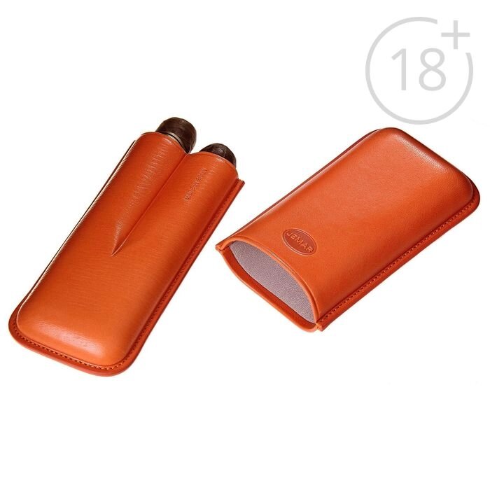Портсигар оранжевый, для 2 сигар, d = 2,1 см от компании Интернет-гипермаркет «MOLL» - фото 1