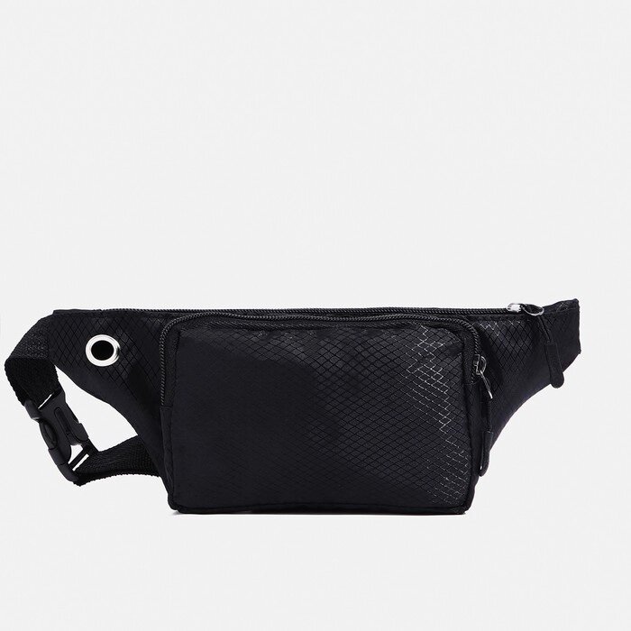 Поясная сумка, 28*6*12, отд на молнии, н/карман, черный от компании Интернет-гипермаркет «MOLL» - фото 1