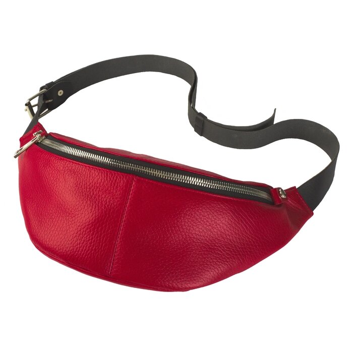 Поясная сумка, отдел на молнии, регулируемый ремень, цвет красный от компании Интернет-гипермаркет «MOLL» - фото 1