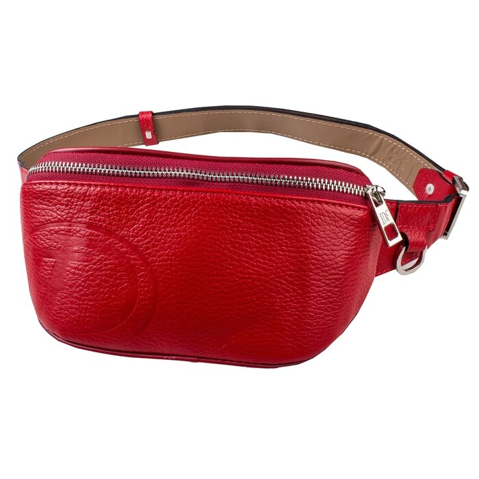 Поясная сумка, отдел на молнии, регулируемый ремень, цвет красный от компании Интернет-гипермаркет «MOLL» - фото 1