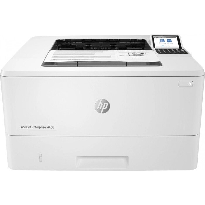 Принтер лазерный чёрно-белый HP LaserJet Enterprise M406dn (3PZ15A), A4, Duplex Net от компании Интернет-гипермаркет «MOLL» - фото 1