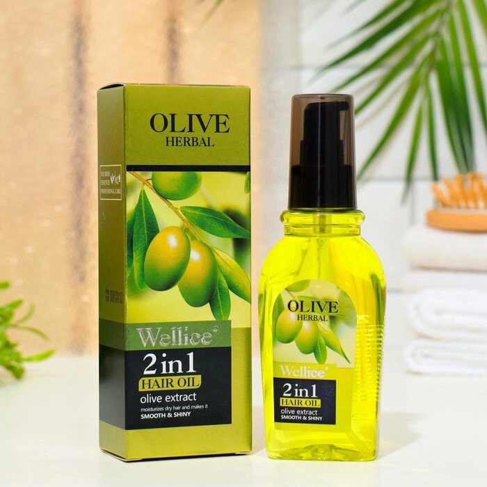 Профессиональное масло для волос с оливой 2 в 1, 120 мл от компании Интернет-гипермаркет «MOLL» - фото 1