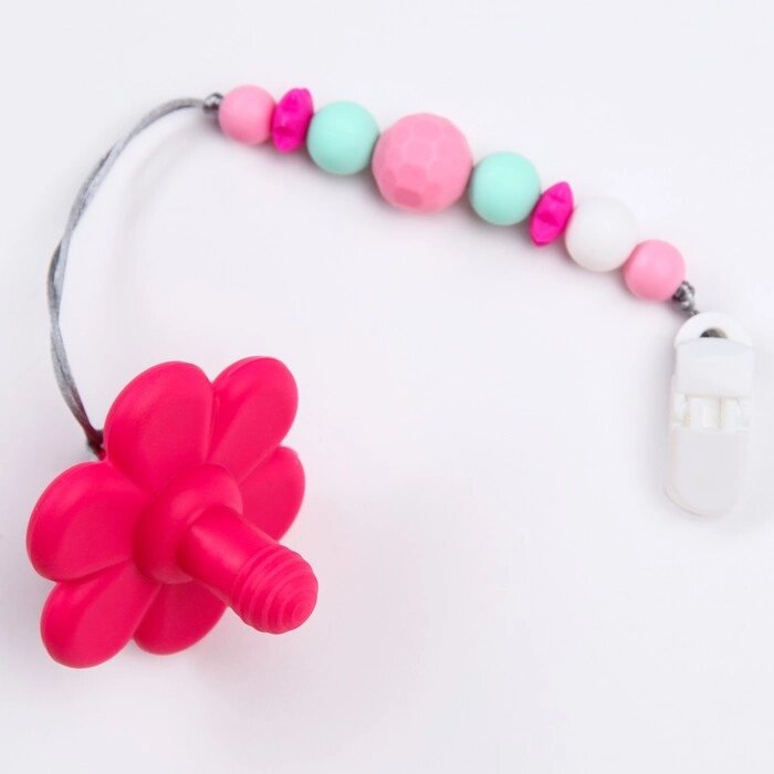 Прорезыватель - игрушка  силиконовый на держателе "Цветочек"" от компании Интернет-гипермаркет «MOLL» - фото 1