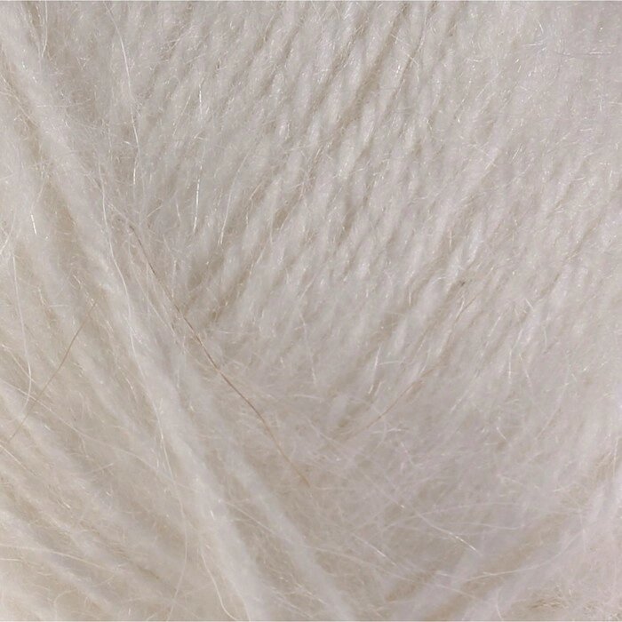 Пряжа "Ангара" 35% мохер 15% шерсть, 50% акрил 250м/100гр (205 белый) от компании Интернет-гипермаркет «MOLL» - фото 1