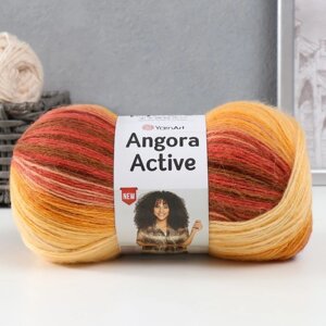 Пряжа "Angora Active" 25% мохер, 75% акрил 500м/100гр (844 бордово-персиковый)