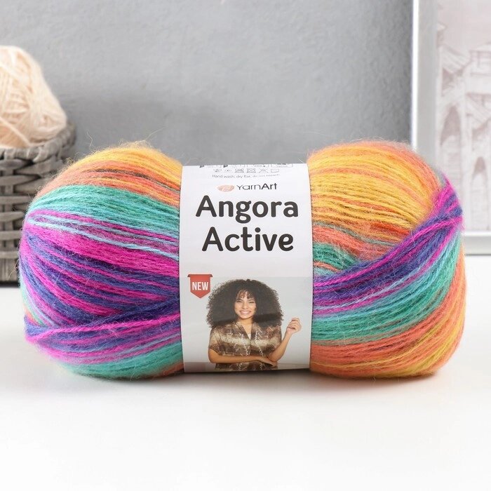 Пряжа "Angora Active" 25% мохер, 75% акрил  500м/100гр (850 радуга) от компании Интернет-гипермаркет «MOLL» - фото 1